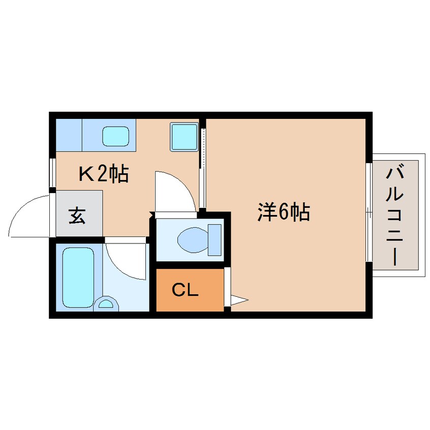 間取図 東海道本線/清水駅 バス22分忠霊塔前下車:停歩6分 1階 築37年