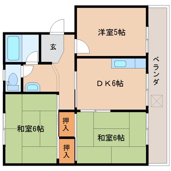 間取図 東海道本線/清水駅 バス13分第六中学校前下車:停歩3分 3階 築43年