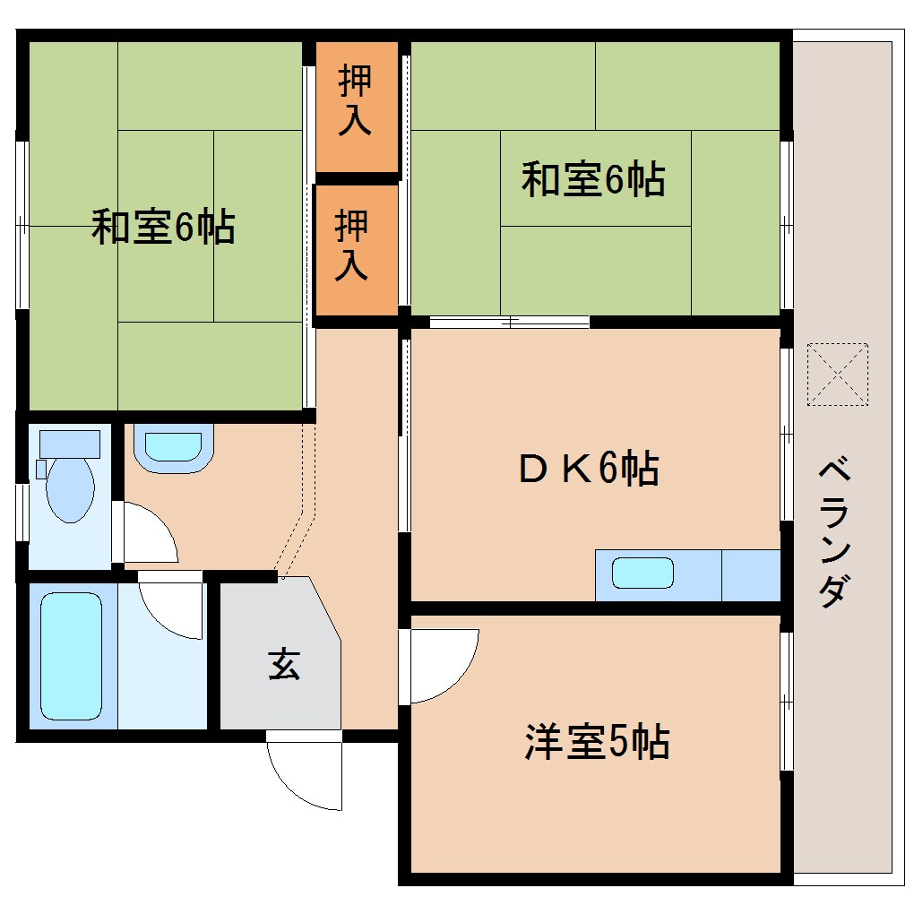 間取り図 東海道本線/清水駅 バス13分第六中学校前下車:停歩3分 2階 築43年