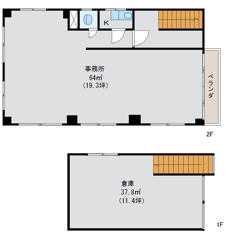 間取図 東海道本線/清水駅 徒歩3分 1-2階 築46年