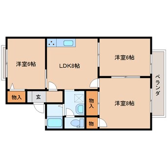 間取図 静岡鉄道静岡清水線/新清水駅 バス10分船越南下車:停歩4分 2階 築32年