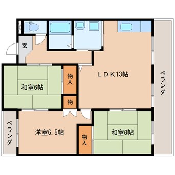 間取図 静岡鉄道静岡清水線/狐ケ崎駅 徒歩10分 2階 築29年