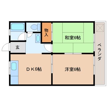 間取図 東海道本線/清水駅 バス10分高橋東下車:停歩6分 2階 築51年