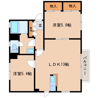 間取図 静岡鉄道静岡清水線/新清水駅 バス14分駒越下車:停歩13分 1階 築33年