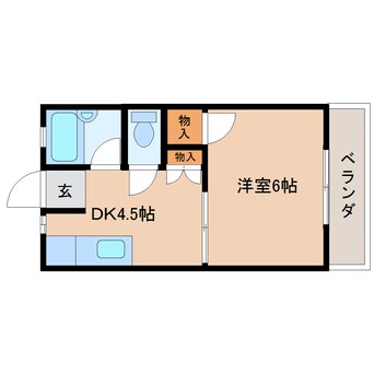 間取図 東海道本線/清水駅 バス13分向田町下車:停歩6分 1階 築37年