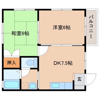 間取図 静岡鉄道静岡清水線/狐ケ崎駅 バス10分上力町下車:停歩1分 2階 築27年