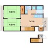 静岡鉄道静岡清水線/桜橋駅 徒歩13分 2階 築36年 2DKの間取り