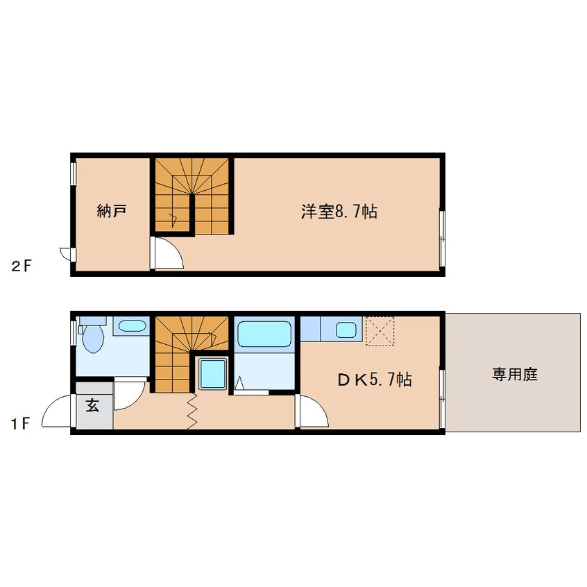 間取図 東海道本線/清水駅 バス8分上嶺下車:停歩5分 1-2階 築19年