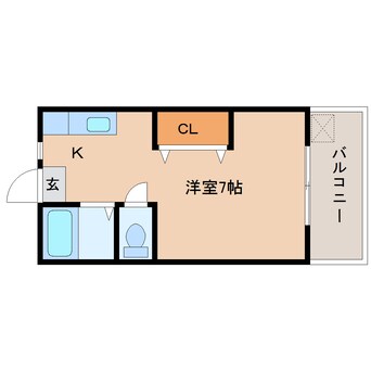 間取図 静岡鉄道静岡清水線/新清水駅 バス20分東海大学・海技短大前下車:停歩1分 2階 築28年