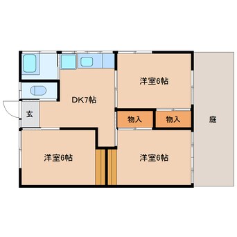 間取図 静岡鉄道静岡清水線/新清水駅 バス14分日本平運動公園入口下車:停歩3分 1階 築47年