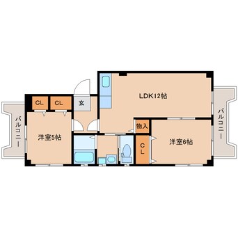 間取図 東海道本線/清水駅 バス16分小里入口下車:停歩2分 2階 築17年