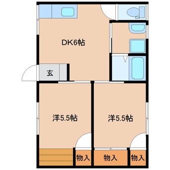 間取図 東海道本線/清水駅 バス10分高橋東下車:停歩3分 3階 築46年