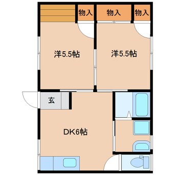 間取図 東海道本線/清水駅 バス10分高橋東下車:停歩3分 3階 築46年