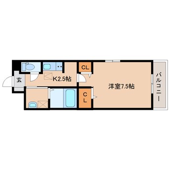 間取図 静岡鉄道静岡清水線/入江岡駅 徒歩9分 1階 1年未満