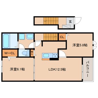 間取図 静岡鉄道静岡清水線/新清水駅 バス18分西折戸下車:停歩3分 2階 1年未満