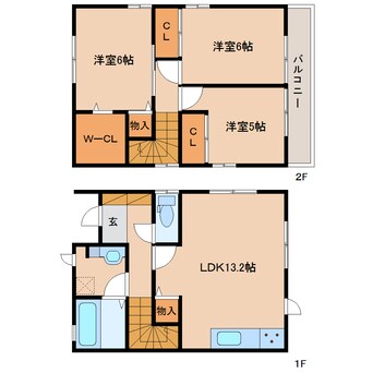 間取図 静岡鉄道静岡清水線/狐ケ崎駅 徒歩28分 1階 築6年