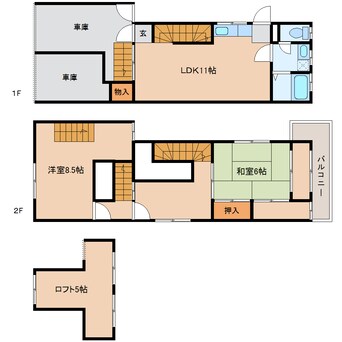 間取図 静岡鉄道静岡清水線/新清水駅 徒歩11分 1-2階 築50年