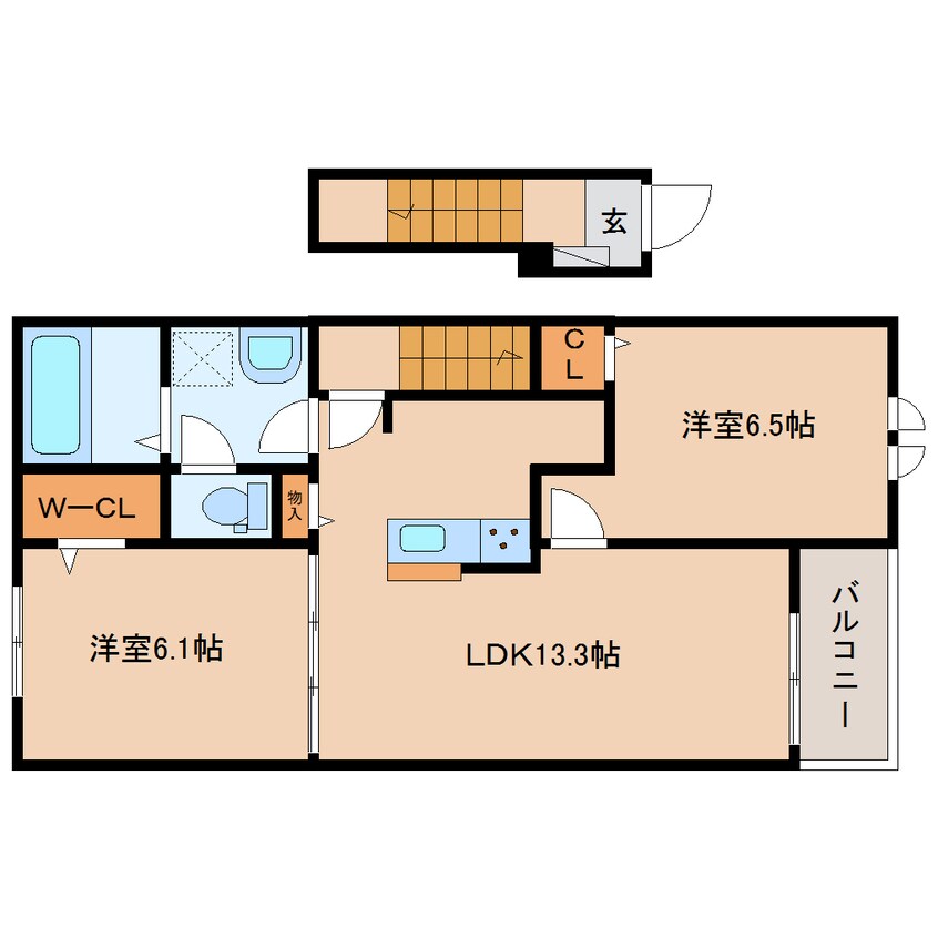 間取図 静岡鉄道静岡清水線/新清水駅 徒歩82分 2階 建築中