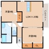 静岡鉄道静岡清水線/狐ケ崎駅 徒歩19分 2階 築17年 2LDKの間取り