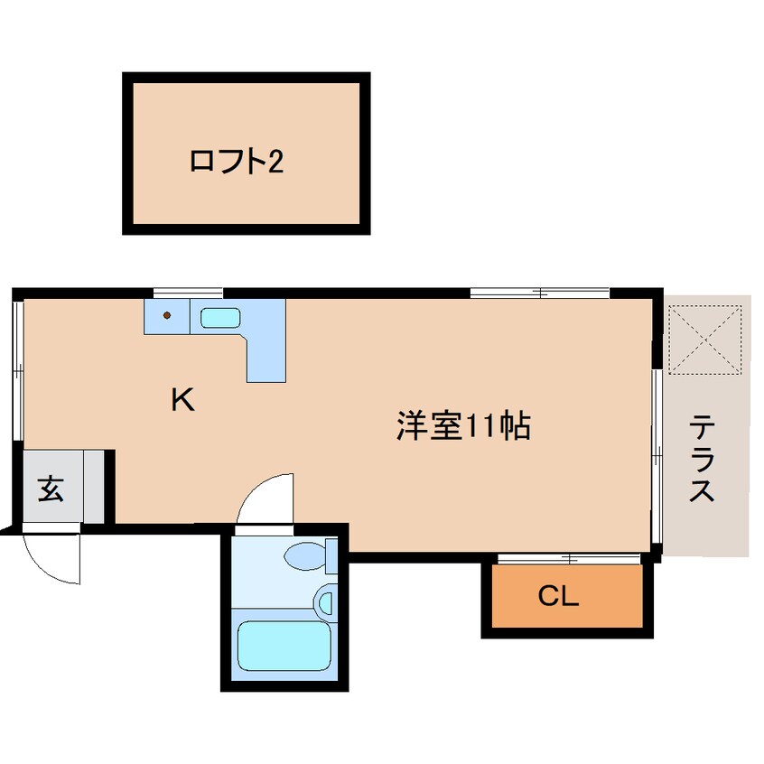 間取図 東海道本線/清水駅 バス13分高橋中下車:停歩2分 1階 築34年