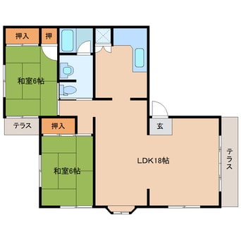 間取図 静岡鉄道静岡清水線/桜橋駅 徒歩15分 1階 築27年