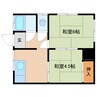 東海道本線/清水駅 バス:9分:停歩5分 1階 築53年 2DKの間取り