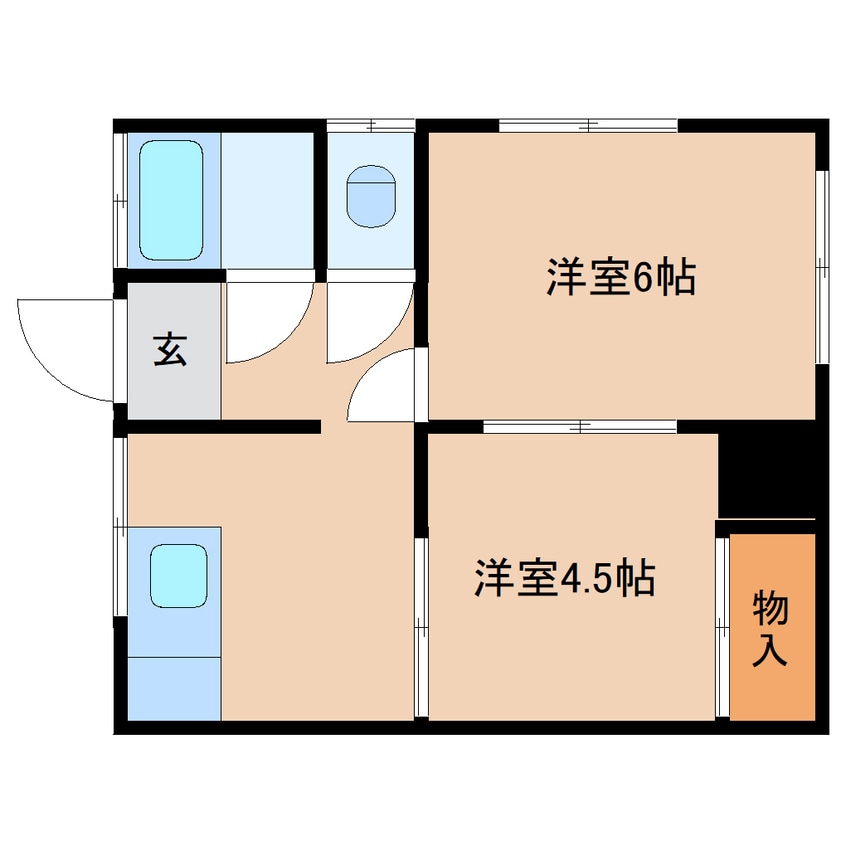 間取図 東海道本線/清水駅 バス9分上嶺下車:停歩5分 2階 築53年