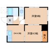 東海道本線/清水駅 バス:9分:停歩5分 2階 築53年 2DKの間取り