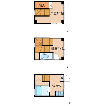 間取図 静岡鉄道静岡清水線/新清水駅 徒歩5分 1-3階 築26年