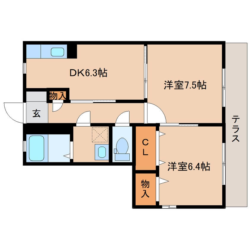 間取図 東海道本線/清水駅 バス9分秋吉町下車:停歩1分 1階 築23年
