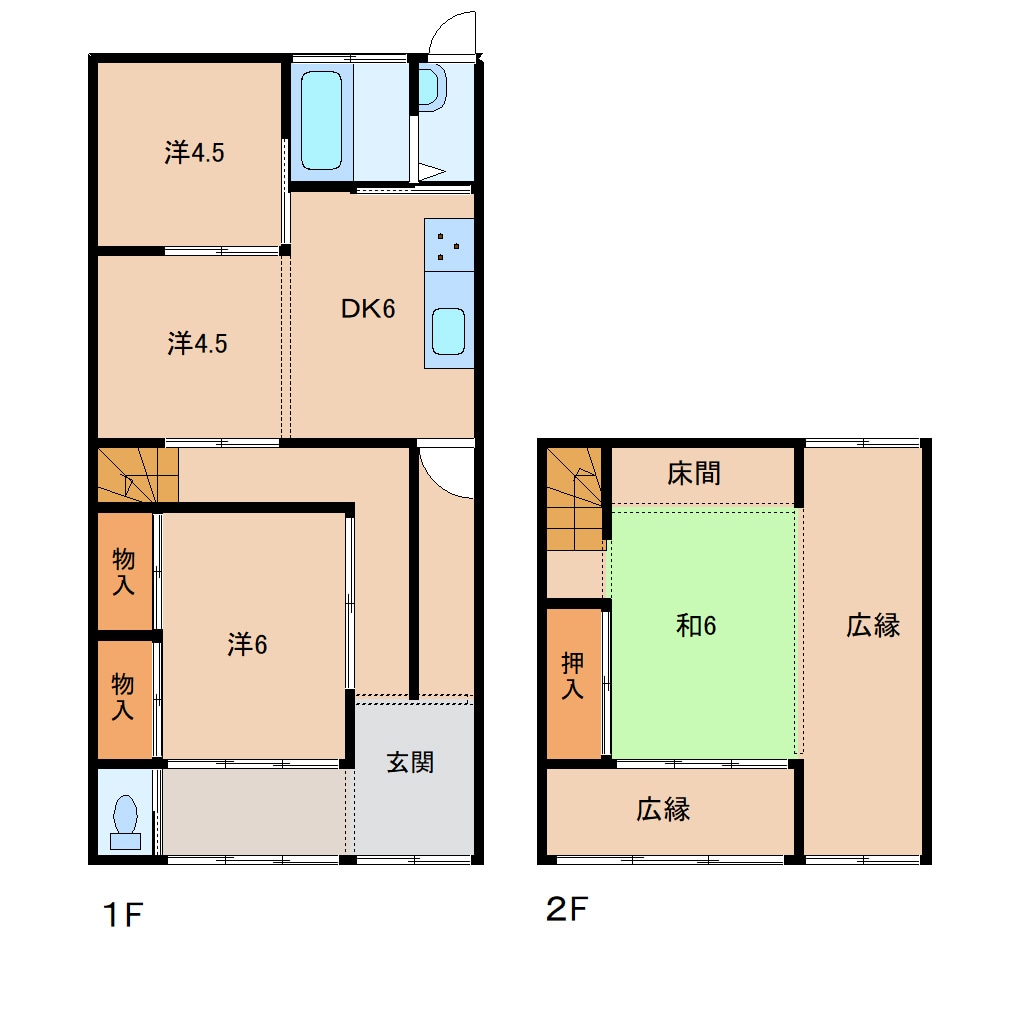 間取り図 東海道本線/由比駅 徒歩17分 1階 築69年