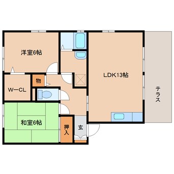 間取図 大和路線・関西本線/奈良駅 バス15分州見橋東下車:停歩2分 1階 築23年