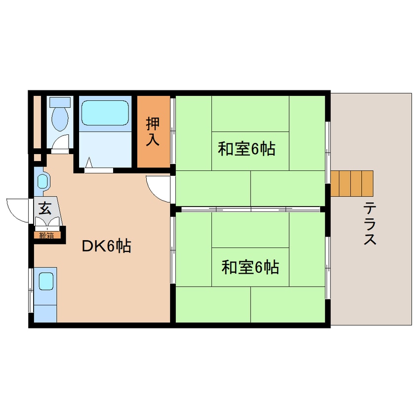 間取図 近鉄難波線・奈良線/新大宮駅 徒歩16分 1階 築36年