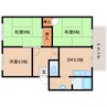 近鉄難波線・奈良線/近鉄奈良駅 バス:10分:停歩3分 2階 築26年 3DKの間取り