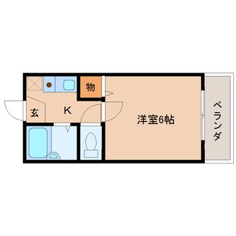 間取図 近鉄難波線・奈良線/新大宮駅 徒歩7分 1階 築31年