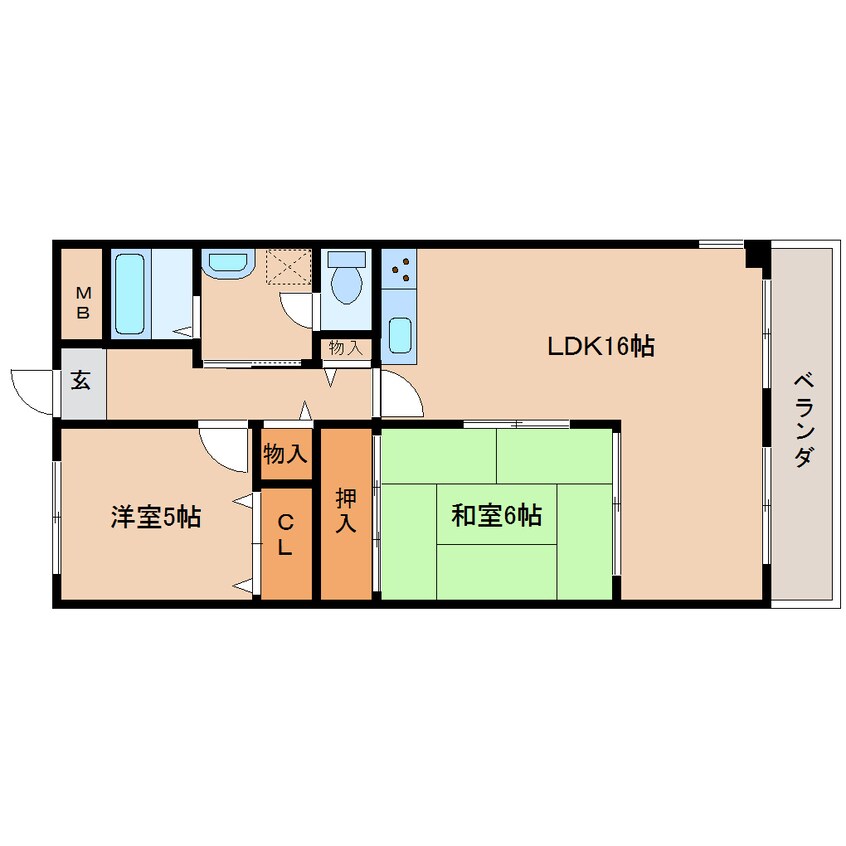 間取図 近鉄難波線・奈良線/新大宮駅 徒歩7分 4階 築34年