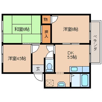 間取図 大和路線・関西本線/奈良駅 徒歩15分 1階 築29年