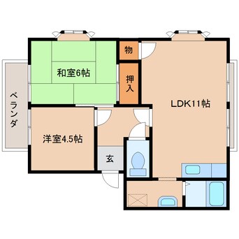 間取図 近鉄難波線・奈良線/新大宮駅 徒歩14分 2階 築30年