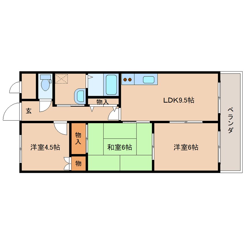 間取図 大和路線・関西本線/加茂駅 徒歩2分 1階 築24年