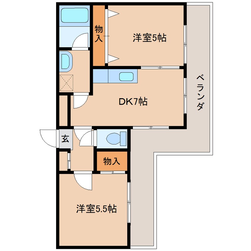 間取図 近鉄難波線・奈良線/新大宮駅 徒歩13分 8階 築23年