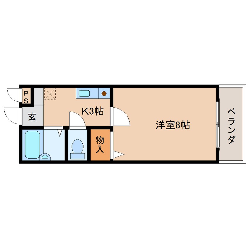 間取図 近鉄難波線・奈良線/新大宮駅 徒歩4分 4階 築25年