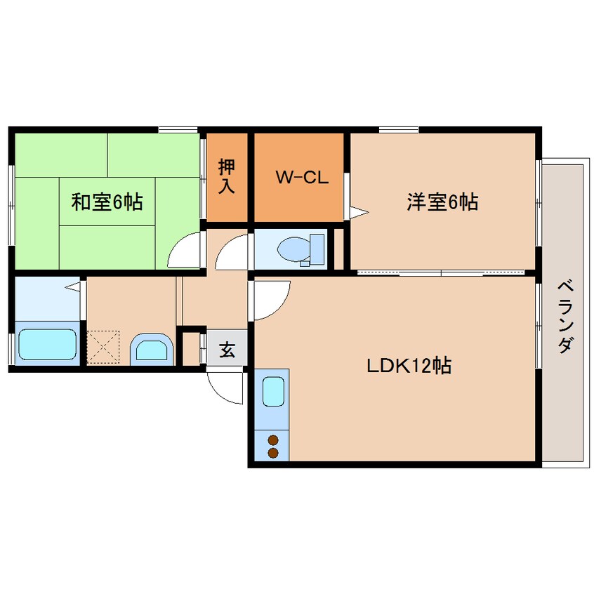 間取図 近鉄難波線・奈良線/近鉄奈良駅 バス15分木津南ソレイユ下車:停歩10分 3階 築24年