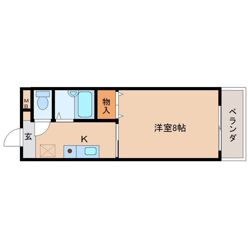 間取図 近鉄難波線・奈良線/新大宮駅 徒歩6分 1階 築28年