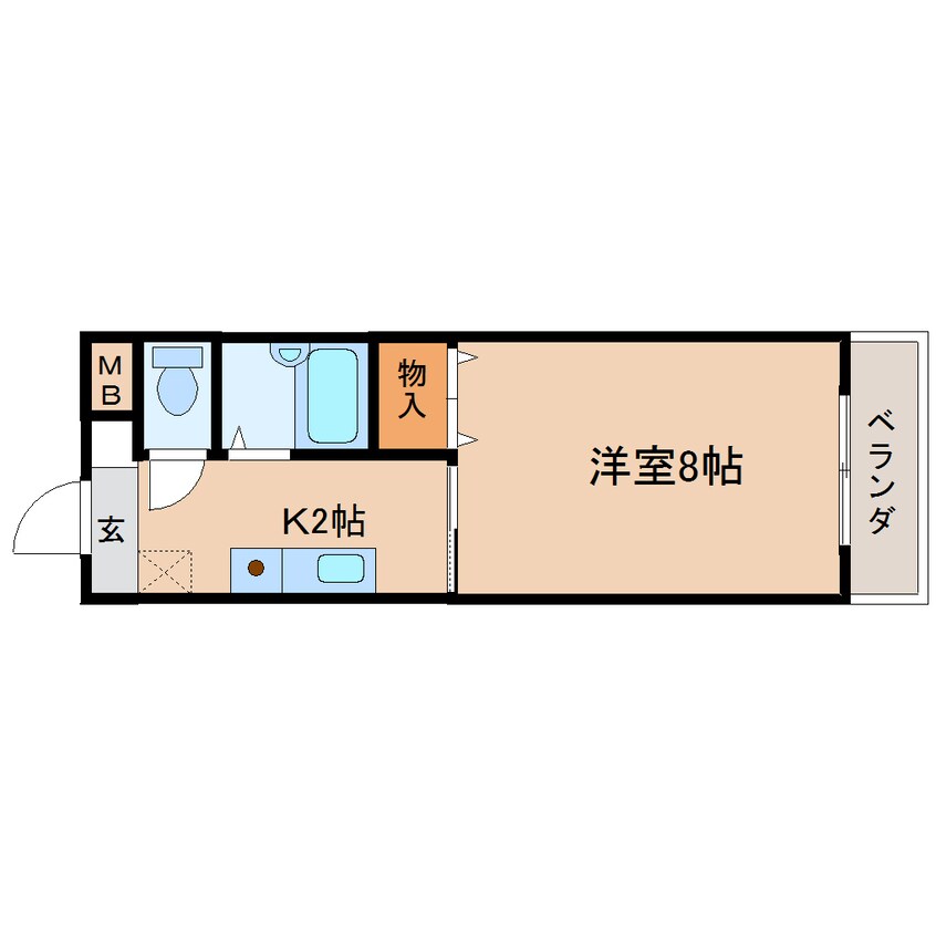 間取図 近鉄難波線・奈良線/新大宮駅 徒歩6分 2階 築27年