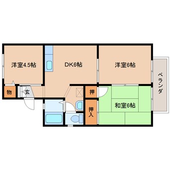 間取図 近鉄難波線・奈良線/新大宮駅 徒歩12分 2階 築30年