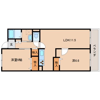 間取図 大和路線・関西本線/加茂駅 徒歩3分 3階 築22年