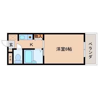 間取図 近鉄難波線・奈良線/新大宮駅 徒歩8分 3階 築27年