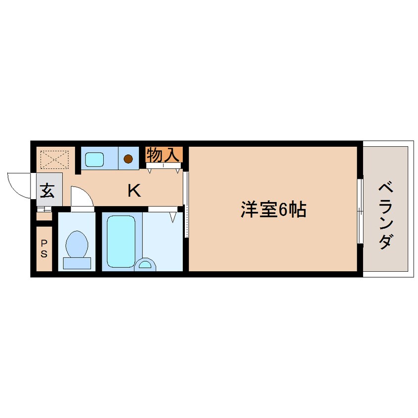 間取図 近鉄難波線・奈良線/新大宮駅 徒歩8分 3階 築27年