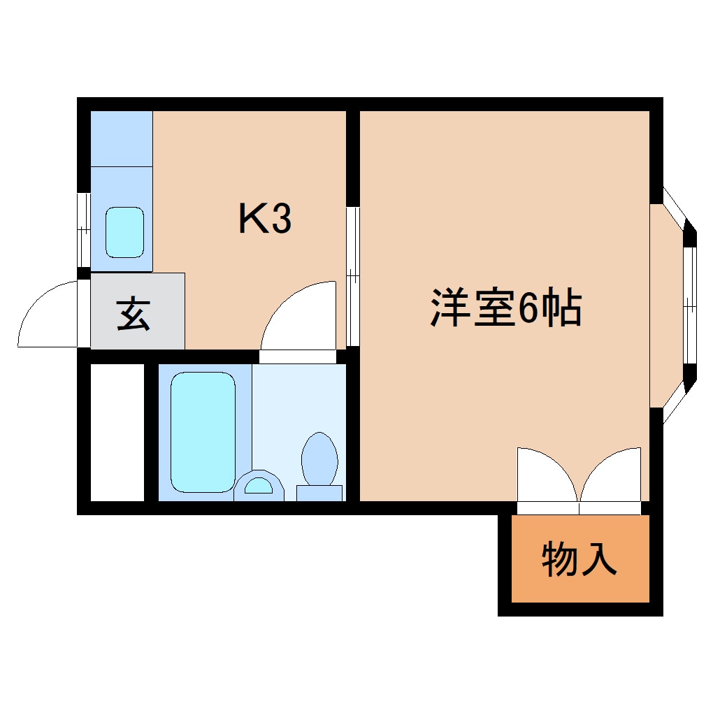 間取り図 近鉄難波線・奈良線/近鉄奈良駅 徒歩9分 2階 築37年