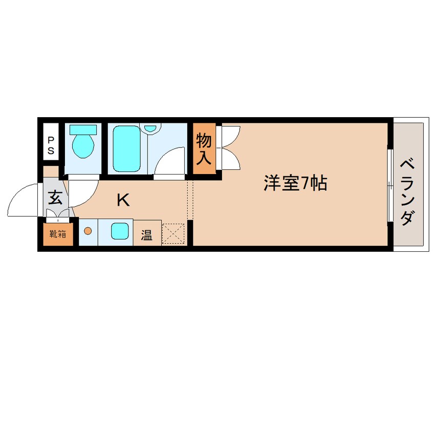 間取図 近鉄難波線・奈良線/近鉄奈良駅 徒歩8分 1階 築28年
